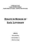 Copertina  Essays in honor of Saúl Litvinoff