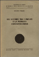 Copertina  Gli accordi tra i privati e la pubblica amministrazione