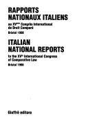 Copertina  Rapports nationaux italiens au 15eme Congrès international de droit comparé : Bristol 1998