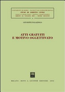 Copertina  Atti gratuiti e motivo oggettivato
