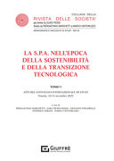 Copertina  La S.P.A. nell'epoca della sostenibilità e della transizione tecnologica : atti del Convegno internazionale di studi, Venezia, 10-11novembre 2023