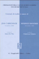 Copertina  Giornate di studio in onore di Jean Carbonnier, 13 ottobre 2000; Winfried Hassemer, 20 ottobre 2001